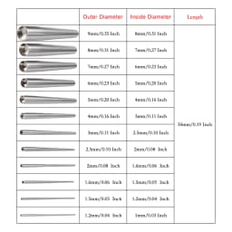 12pcs Surgical Steel Concave Taper Expander Stretching Kit 1.2-9mm Concave Ear Taper Professional Insertion Pin Piercing Jewelry