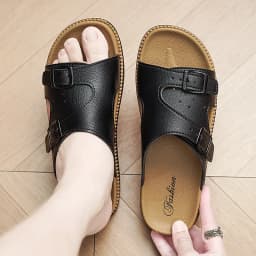 Trendy White Slippers For Men Buckle Designer Slippers Outdoor Beach Shoes Casual Slides Man Comfortable Platform Men's Sandals