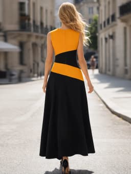 Womens Summer Sleeveless O Neck Colorblock Patchwork Elegant Maxi A-Line Casual Party Fit And Flare Skater Swing Long Dress