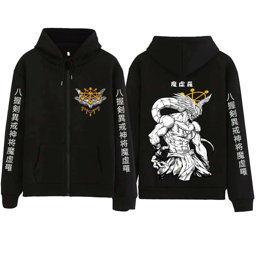 Anime Jujutsu-Kaisen Mahoraga Zipper Hoodie Man Woman Harajuku Pullover Tops Long Sleeve Streetwear Sweatshirt