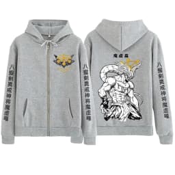 Anime Jujutsu-Kaisen Mahoraga Zipper Hoodie Man Woman Harajuku Pullover Tops Long Sleeve Streetwear Sweatshirt