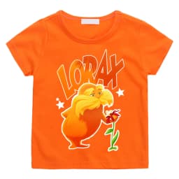 The Lorax Kids T-shirts Kawai 100%Cotton Tees Fashion Short Sleeve Spring Summer Tops Slight Strech O-neck High Quality T-shirt