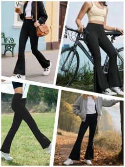 Ladies High-Rise Flared Yoga Trousers with Leg Bottom. Perfect for Yoga or Casual.