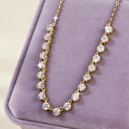 IOGOU Quality 14k Gold Filled Bubble Necklaces 3mm Moissanite Pendant Necklace for Women Jewelry GRA Certificate Wedding Gifts