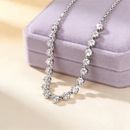 IOGOU Quality 14k Gold Filled Bubble Necklaces 3mm Moissanite Pendant Necklace for Women Jewelry GRA Certificate Wedding Gifts