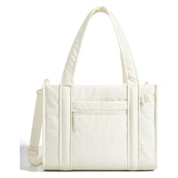 Nylon Puffer Tote Bag for Women Large Capacity Multiple Pockets Quilted Crossbody Bag Lightweight Casual Commuting Bags