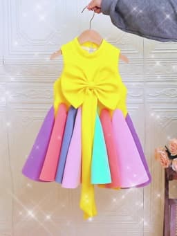 Summer Colorful Bridesmaid Party Girl Dresses Elegant Bow Wedding Birthday Princess Prom Dress Girl Gala Graduation Evening Gown