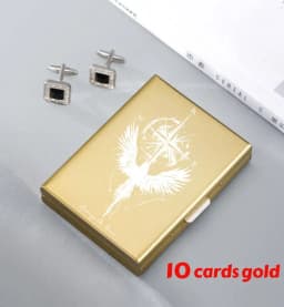 Minimalist Letter Print Credit Card Case Wallet Men Women Business Slim Wallet Stainless Steel Card Holder 10 Card Slot Gift