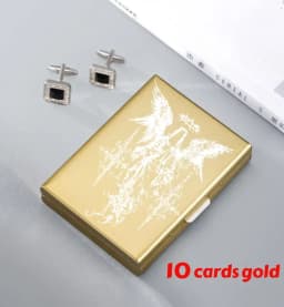 Minimalist Letter Print Credit Card Case Wallet Men Women Business Slim Wallet Stainless Steel Card Holder 10 Card Slot Gift