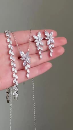 ZAKOL Exquisite Luxury Leaf AAA Zirconia Earring Necklace Bracelet Set for Women Buling Buling CZ Wedding Party Jewelry Set