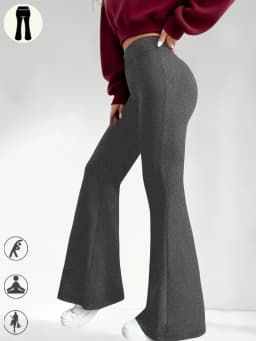 Ladies High-Rise Flared Yoga Trousers with Leg Bottom. Perfect for Yoga or Casual.