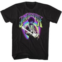 Jimi Hendrix Neon Jimi Black T-Shirt Summer Men's and Women's Loose and Breathable T-shirt Top