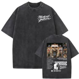 King of Pop Michael Jackson Album Cover T Shirts Men Women Fashion Classic Cool T-shirt Casual Vintage Washed T Shirt Streetwear