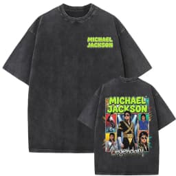 King of Pop Michael Jackson Album Cover T Shirts Men Women Fashion Classic Cool T-shirt Casual Vintage Washed T Shirt Streetwear