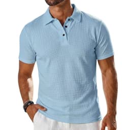 Mens Summer Short Sleeve Lapel Polo Shirt Solid Color Lightweight Ice Silk Tops Breathable Quick-Dry Casual Streetwear for Men