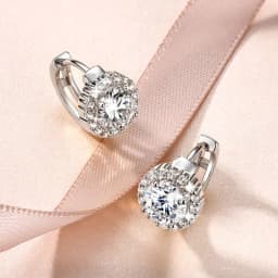 Rrjzz Certified 6.5MM 1CT VVS1 Moissanite Hoop Earrings for Women D-Color Round Lab-created Diamond Anniversary Jewelry Gifts