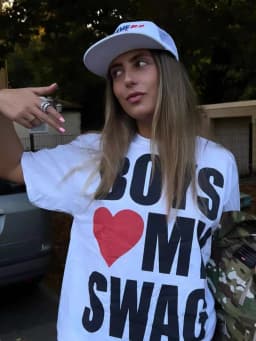 GIRLS&BOYS LOVE MY SWAG American Y2K Hip Hop Retro Cotton Short sleeved T-shirt Summer Women's Loose And Breathable Couple Top