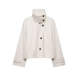 Women Vintage Stand Collar Breasted Long Sleeve Casual Woolen Coat Ladies Retro Long Sleeve Pockets Jacket Tops