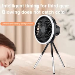 Portable LED Light Tripod Stand Desktop Fan Camping Fan USB Rechargeable Multi-functional Fan In/Outdoor Camping Ceiling Fan