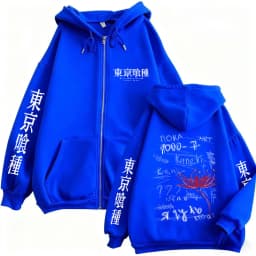 Anime Tokyo Ghoul Spider Lily Graphic Zipper Hoodie Manga Kaneki Ken Print Jacket Coat Men Women Fashion Casual Zip Up Hoodies