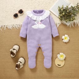 Baby Girl Rompers Clothes Cute Goose Knitted Newborn Infant Long Sleeve Jumpsuits Outfits One Piece Toddler Child Playsuits 0-9M