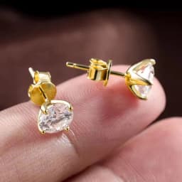 OXTAO 0.3-2CT Moissanite Stud Earrings for Women Sparkling Lab Imitation Diamond Earring Luxury Wedding Jewelry 14K Gold Filled