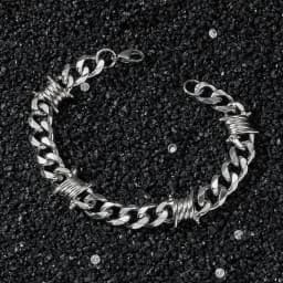 Stainless Steel Thorn Cuban Link Chains Bracelet for Men Women Barbed Wire Chain Bracelets Adjustable Punk Emo Style Jewelry