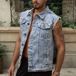 Jackets For Man Coat Spring New Denim Vest Trend Single Row Buttons Sleeveless Mens Waistcoat Outerwear