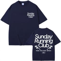 Sunday Running Club Graphic T-Shirt Men Women Sport Trendy Novelty T Shirt Oversized Pure Cotton Casual T Shirts Streetwear Male