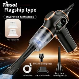 TINSOL Wireless Vacuum Cleaner Dual Use for Home and Car High Power Home Appliance With Display Screen Carpet Sofa Car Cleaner