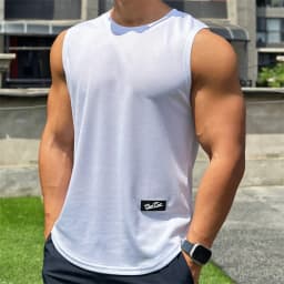 Vest 2026 Trend Men's Sleeveless Breathable Quick-drying Pullover Solid Color Crewneck Mesh Sports Fitness Vest Summer New