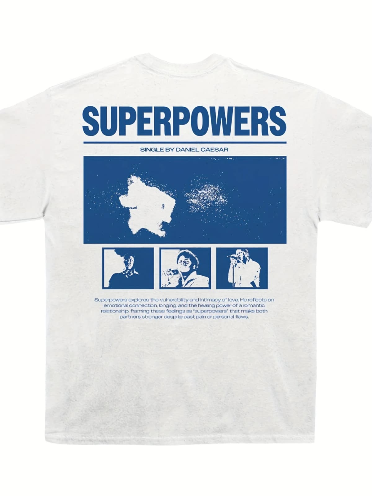 Men's Daniel Caesar Superpowers Graphic T-Shirt Music Album Cover Print Loose Fit Casual Pure Cotton All-Season Couple T-Shirt