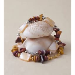 Yhpup Stainless Steel Natural Stone Shell Chain Bracelet Bangle 2026 Summer Fashion Beads Handmade Wrist Jewelry Gift Waterproof