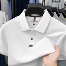 100% pure cotton men's short sleeve polo shirt fashion brand simple embroidery summer new business casual breathable T-shirt