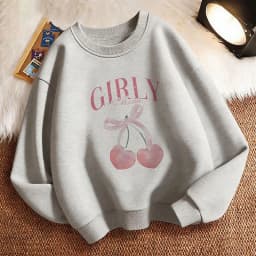 Pullover Y2k Girls Cherry Design Printed Fashion Sweatshirt Kids Children's Sweatshirts Hoody Girls Casual Hoodies Clothes