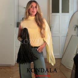 KONDALA Holiday Sexy Chic Women Top Yelllow Asymmetrical Pullover Top Fashion 2026 Spring Summer Party Night Out Female Top Y2k