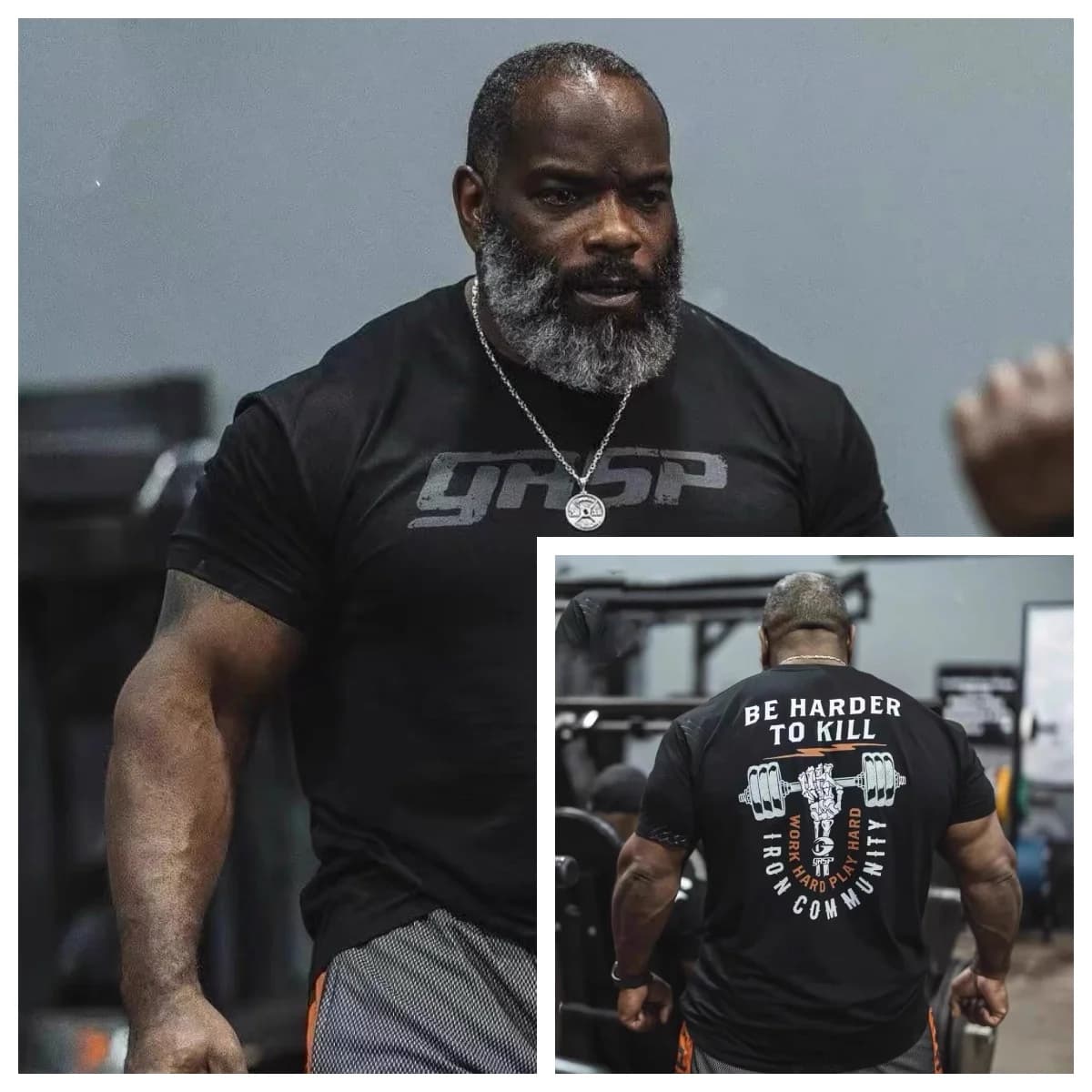GYM Steel Brothers Unstoppable After Death - American Loose-Fitting Fitness Short-Sleeved Men's Shirt