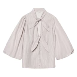 KONDALA Casual Chic Bow Striped Shirt Women's Elegant Commute Half Sleeve Shirt New 2026 Spring Summer Fashion Holidays Lady Top