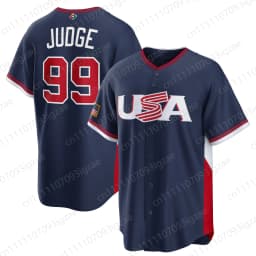2026 New Athletic Summer Unisex Team USA Baseball Classic Judge 99 Navy Button Down Baseball Jersey Sports Shirt