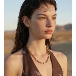 Yhpup Stainless Steel Chain Necklace for Women Summer Trendy Personality Texture Collar Neck Fashion Jewelry PVD Waterproof