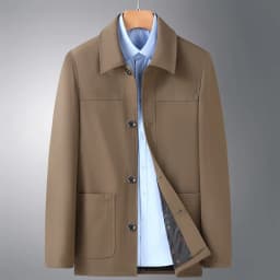 Spring/Autumn Loose-fitting Men's Casual Jacket Large-size Pure Color Fabric Fashionable Lapel Minimalist Style Jacket