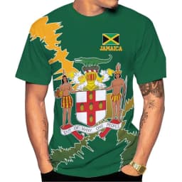 Jamaica Lion Of Judah T-Shirt Men Women Reggae Rasta Flag Graphic Tee Football jersey, outdoor sports, street casual fashion