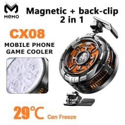 Universal 2-in-1 Memo CX08 Magnetic Back Clip Mobile Phone Cooler with Semiconductor Cooling Fan for PUBG Freezing Radiator