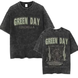 Washed Vintage Punk Band Green Day Cartoon Funny Merch T-shirt Men Women Clothing Rock Oversized T Shirts Men's Fashion T-shirts