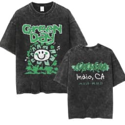 Washed Vintage Punk Band Green Day Cartoon Funny Merch T-shirt Men Women Clothing Rock Oversized T Shirts Men's Fashion T-shirts