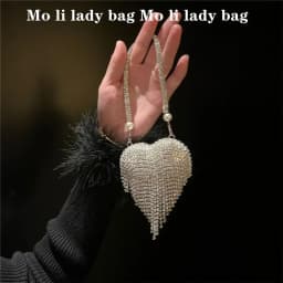 Heart Shape Retro Envelope Bag Luxury Design Bling Style Mini Bag Small Size Rhinestones Evening Clutch Evening Events