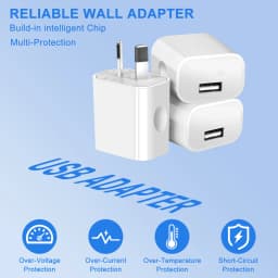 10pcs 2A USB Power Adapter, USB Charger Plug, USB Wall Plug 5V Charger, Aus USB Plug 5V/2.1A Adapter SAA Certifier For Mobile