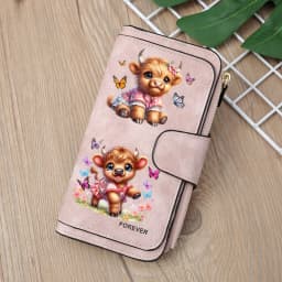 The new design is a highlight Women's Long Wallet features multiple card slots a coin pocket and a cell phone pouch Perfect gift