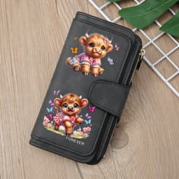The new design is a highlight Women's Long Wallet features multiple card slots a coin pocket and a cell phone pouch Perfect gift