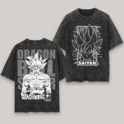 Anime Dragon Ball Cosplay Washed Goku T-Shirt Cotton Large Casual Sports Vegeta Gym T-Shirt Men's Harajuku Tee Clothing